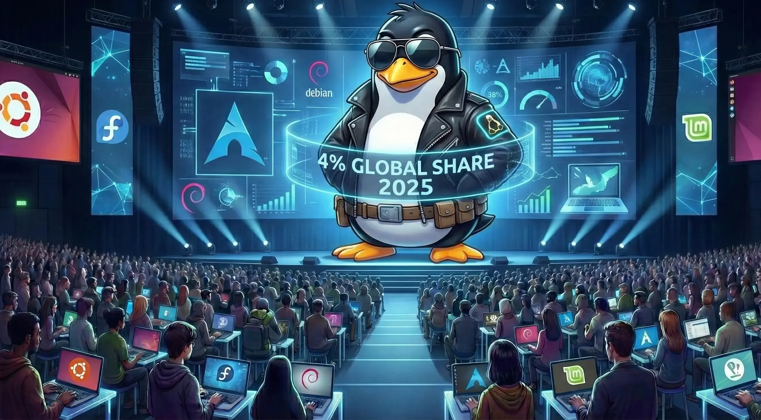 distro linux statcounter