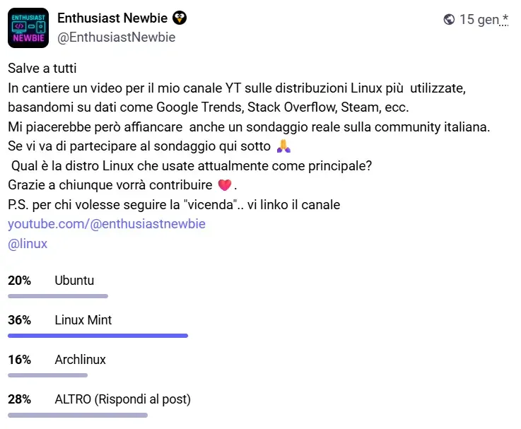 sondaggio distro linux