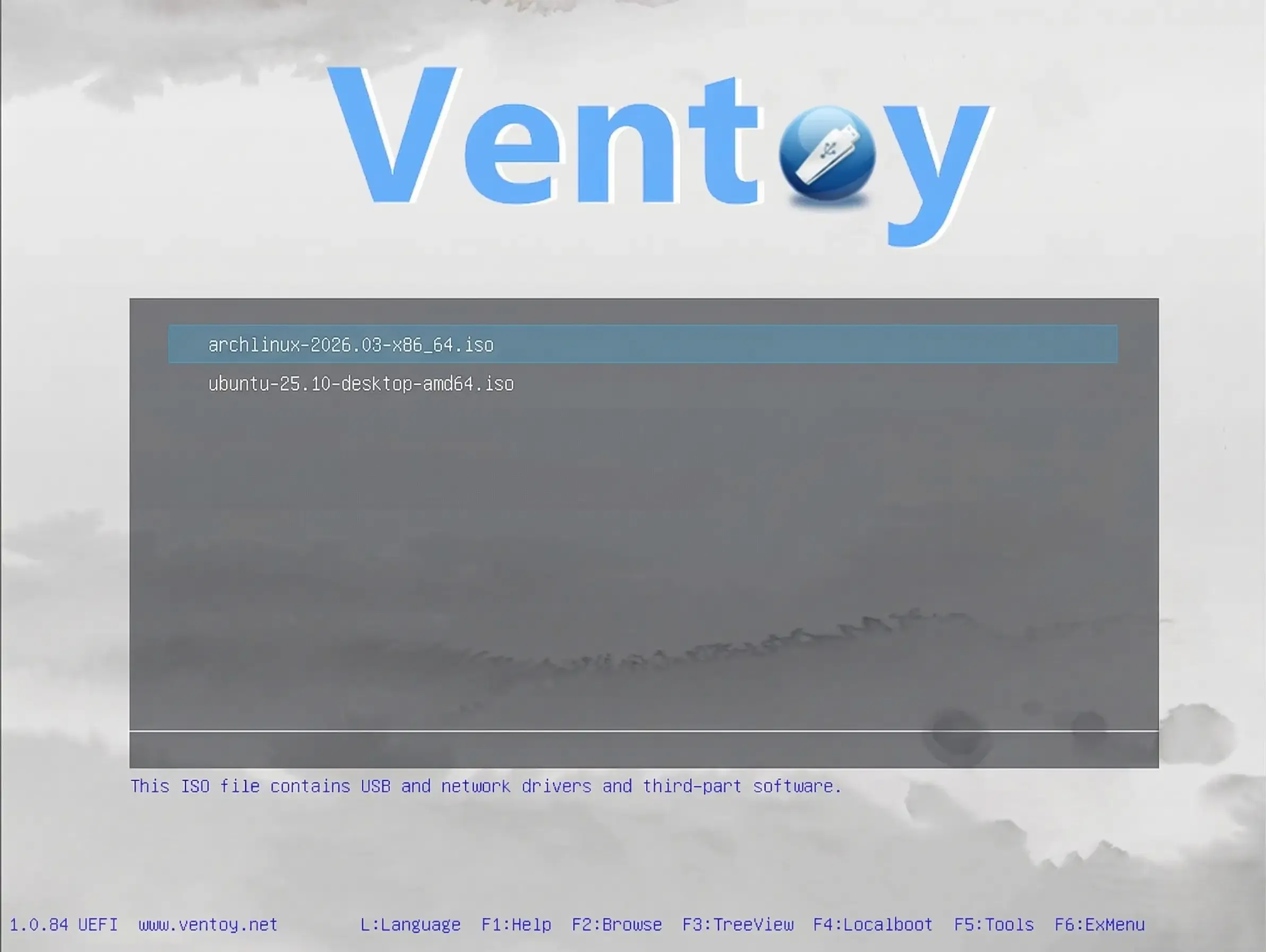 boot Menu Ventoy