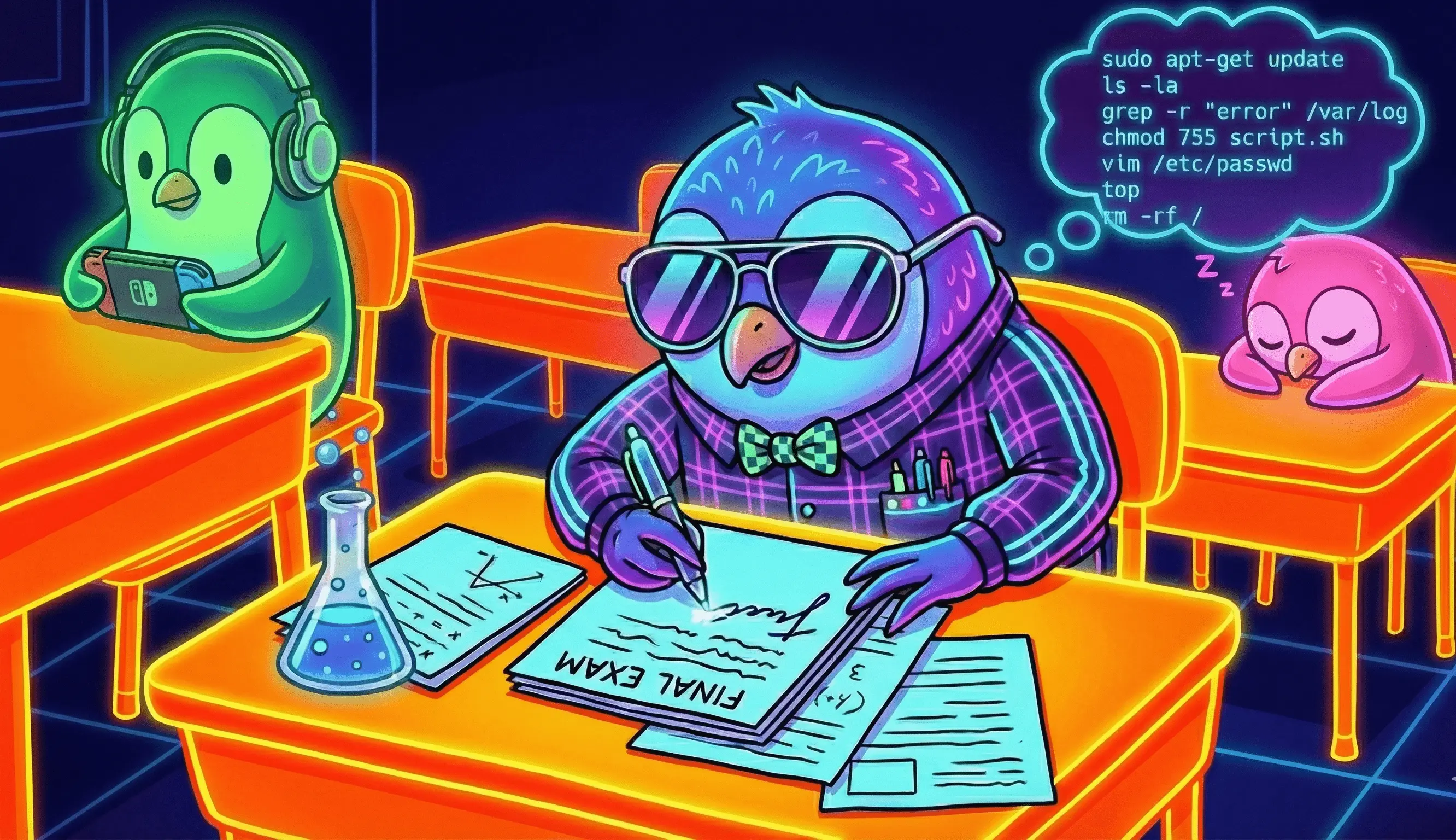 Alien Nerd Linux Penguin